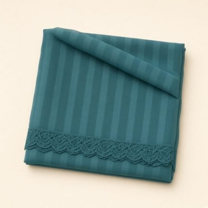 Teal Striped Chiffon Daily Saree